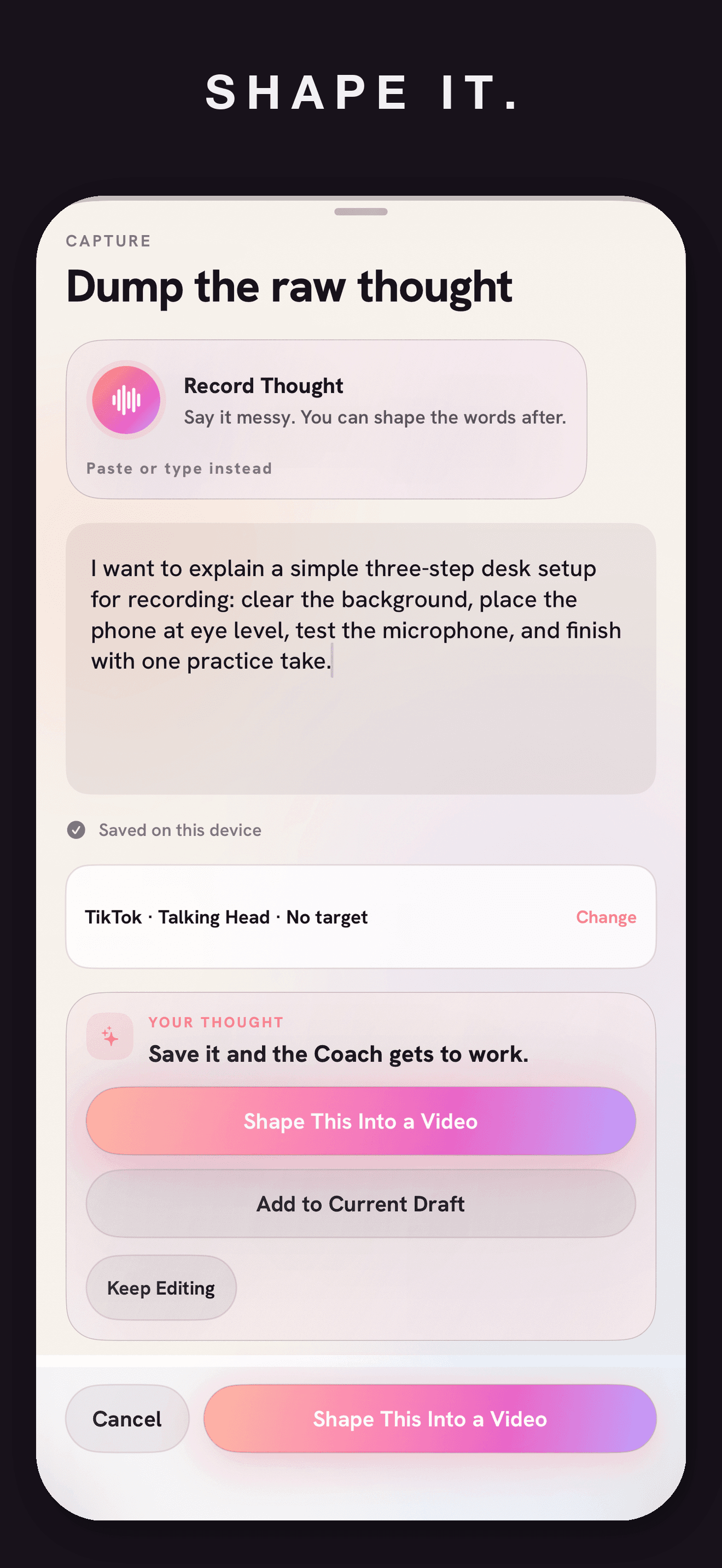 Trendi: Shape it into a video