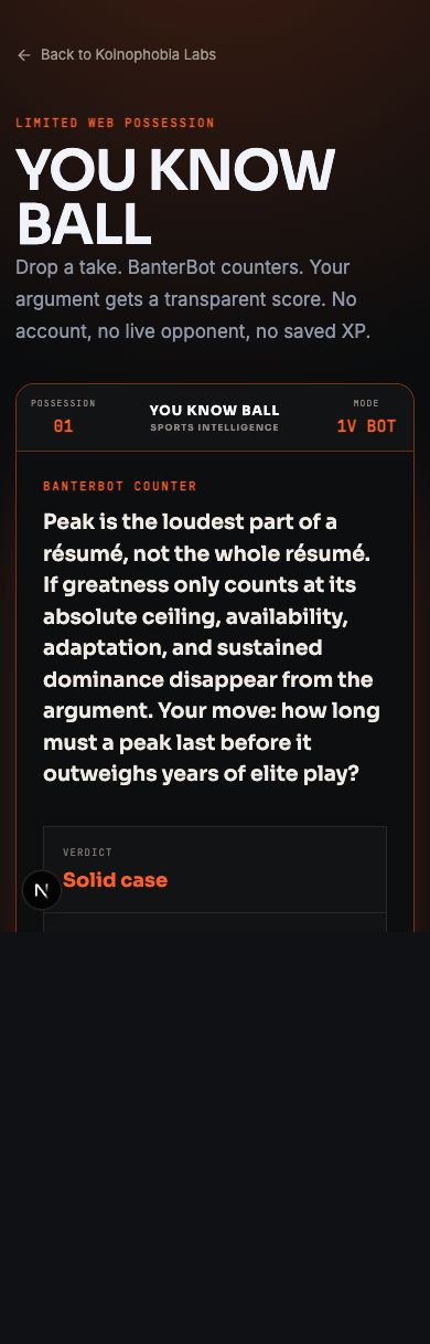You Know Ball product interface