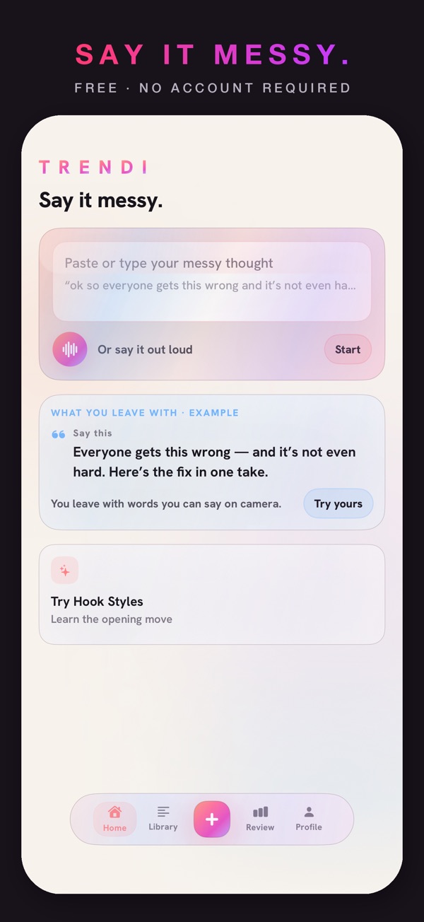 Capture a rough thought by text or speech