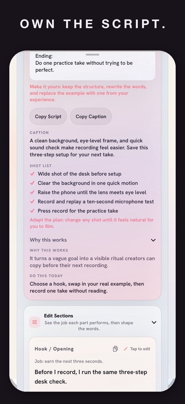 Edit your script in your own words
